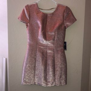 Sparkly rose gold express mini dress